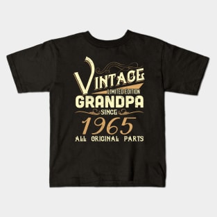 Vintage Grandpa Since 1965 Funny Man Myth Legend Daddy Kids T-Shirt